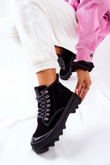 Piel zapatos Botas Big Star II274363 de color negro 2