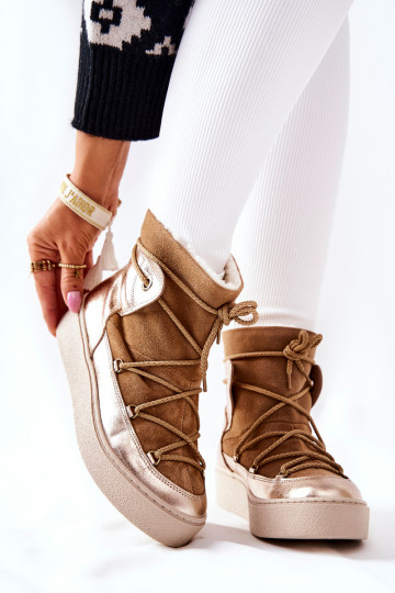 calentamiento Zapatos de gamuza Botas de nieve color marrón Clarem