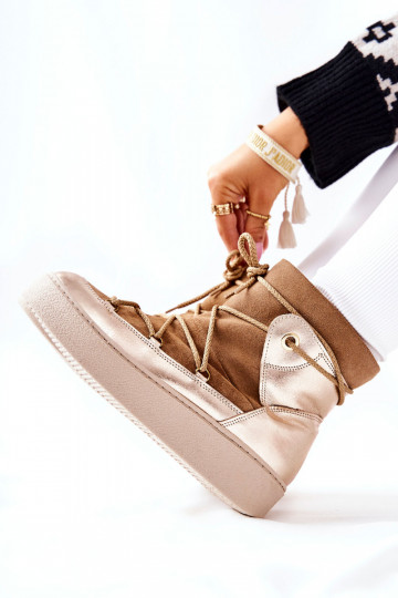 calentamiento Zapatos de gamuza Botas de nieve color marrón Clarem 2
