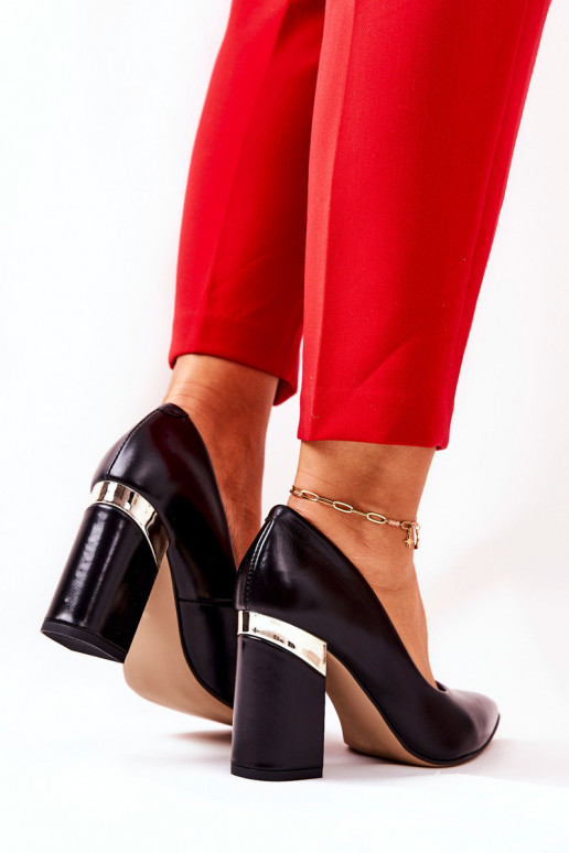 Piel Zapatos LeAski 3117 de color negro