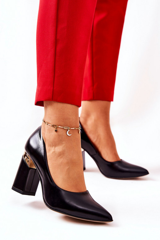 Piel Zapatos LeAski 3117 de color negro