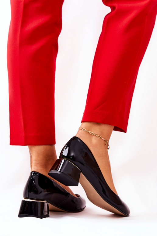 Piel con efecto barniz Zapatos LeAski 3118 de color negro