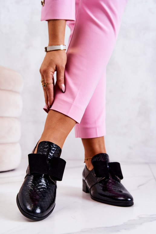 Piel con imitación de piel de serpiente zapatos de color negro Tiene querleigh Piel con imitación de piel de serpiente zapatos de color negro Tiene querleigh