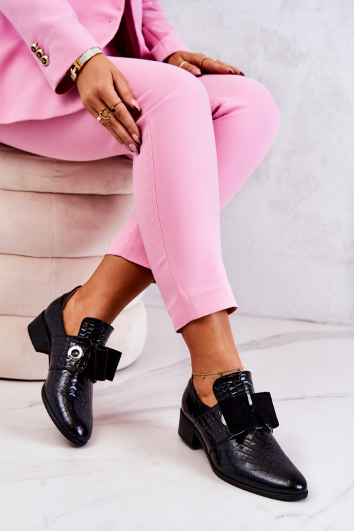 Piel con imitación de piel de serpiente zapatos de color negro Tiene querleigh Piel con imitación de piel de serpiente zapatos de color negro Tiene querleigh