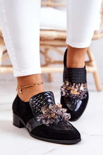 de gamuza zapatos con adornos de color negro Davine