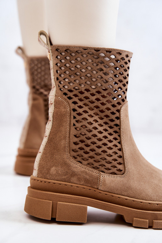 Piel botines de trabajo Nicole color marrón 2711 Piel botines de trabajo Nicole color marrón 2711