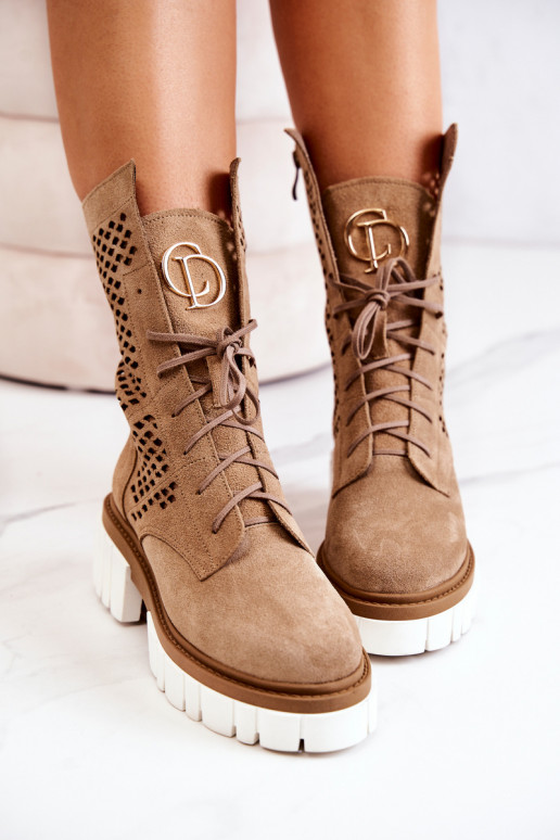 Piel Alto botines de trabajo Nicole color marrón 2706 Piel Alto botines de trabajo Nicole color marrón 2706