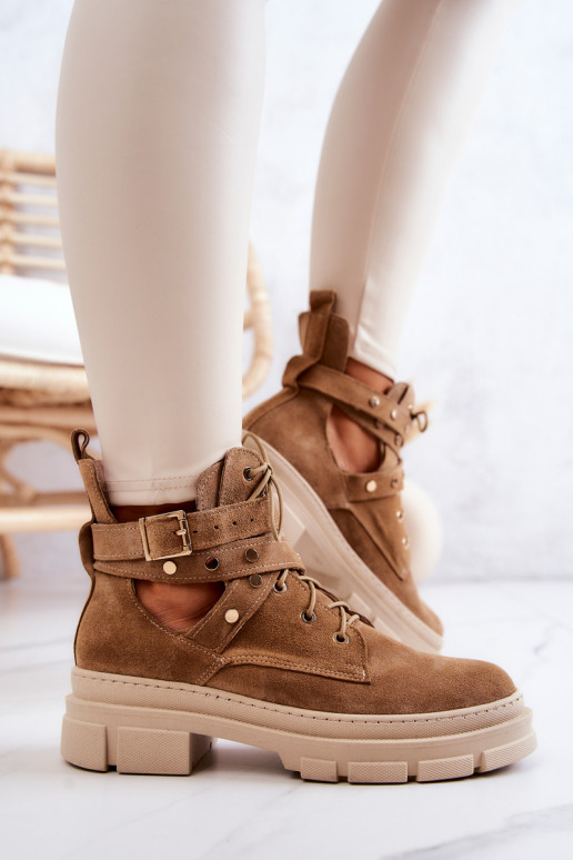 de gamuza Femenino Botas Con recortes color marrón Everly de gamuza Femenino Botas Con recortes color marrón Everly