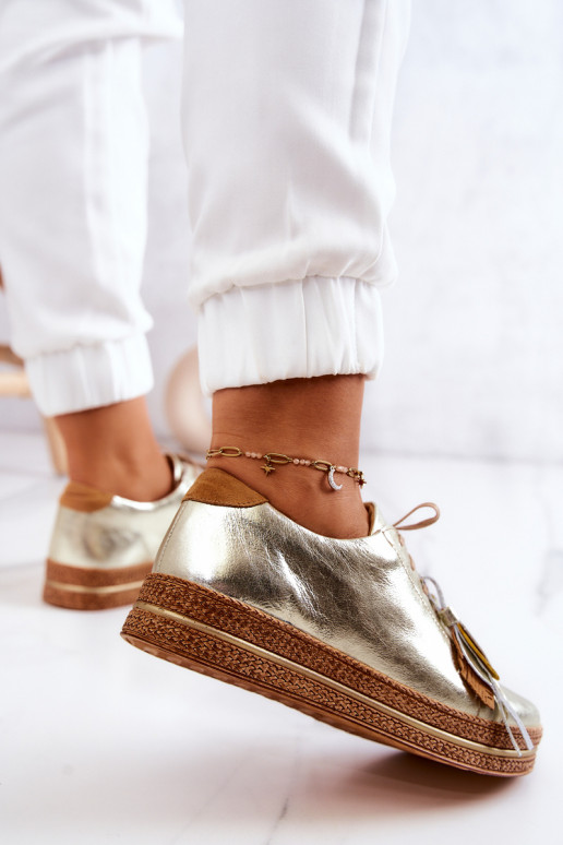 Piel zapatos Tiene queciejka 04550-25 color dorado