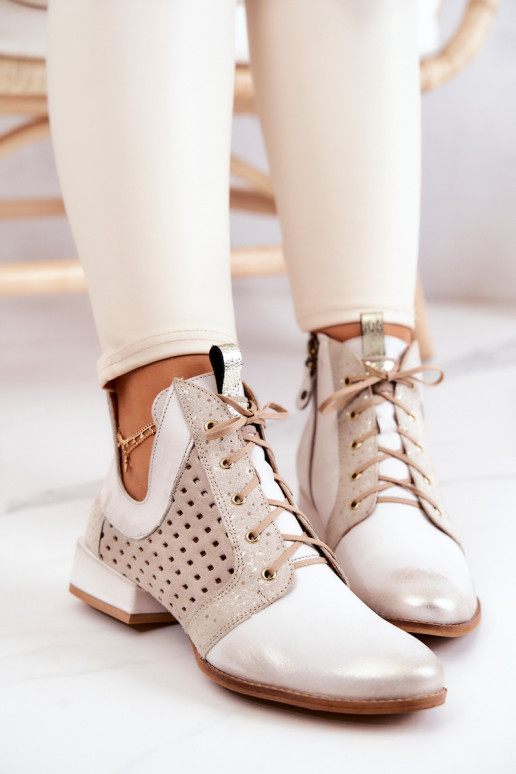 Piel Botas Calzado Tiene queciejka 05541-25 color marfil