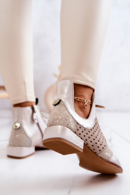 Piel Botas Calzado Tiene queciejka 05541-25 color marfil