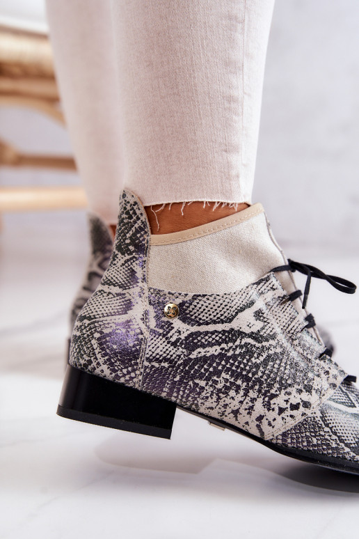Botas de mujer de gamuza Calzado con imitación de piel de serpiente Tiene queciejka 04744-03 beige Botas de mujer de gamuza Calzado con imitación de piel de serpiente Tiene queciejka 04744-03 beige