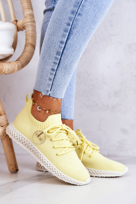 Femenino Estilo deportivo zapatos GOE JJ2N4150 color amarillo