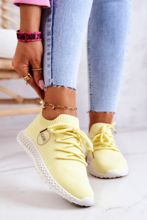 Femenino Estilo deportivo zapatos GOE JJ2N4150 color amarillo