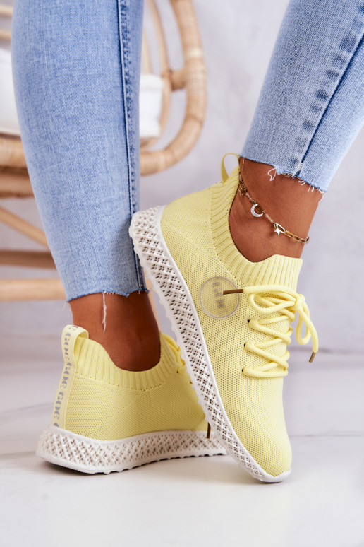 Femenino Estilo deportivo zapatos GOE JJ2N4150 color amarillo