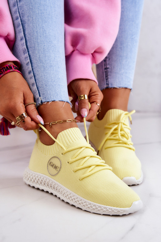 Femenino Estilo deportivo zapatos GOE JJ2N4150 color amarillo