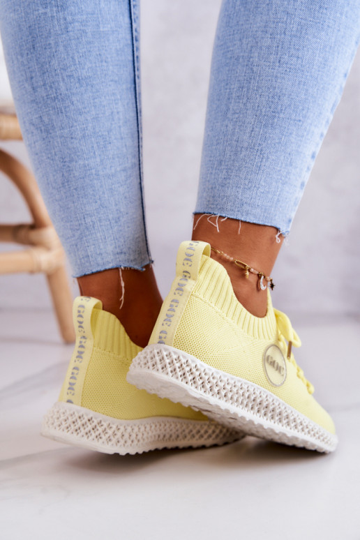 Femenino Estilo deportivo zapatos GOE JJ2N4150 color amarillo