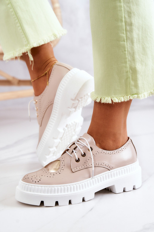 Piel zapatos con corazones beige Curtis Piel zapatos con corazones beige Curtis