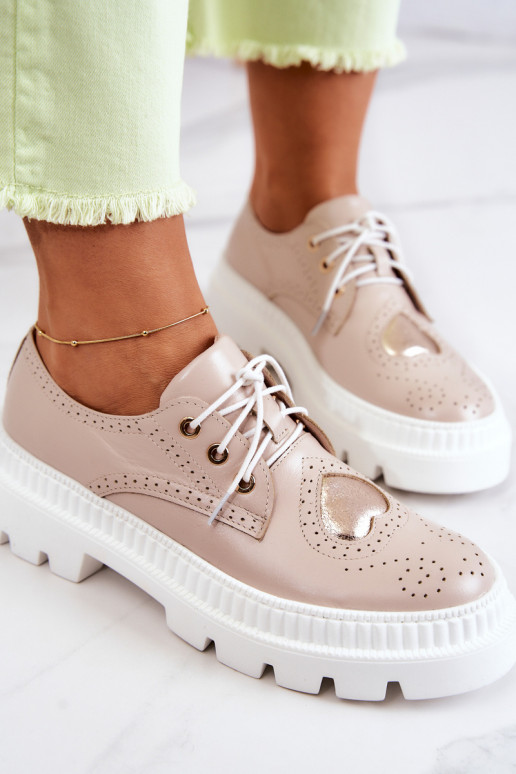 Piel zapatos con corazones beige Curtis Piel zapatos con corazones beige Curtis