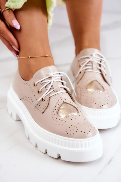 Piel zapatos con corazones beige Curtis Piel zapatos con corazones beige Curtis