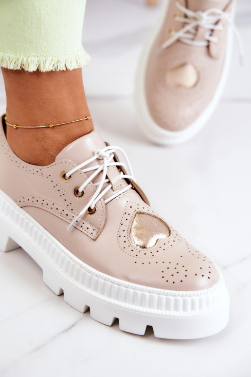 Piel zapatos con corazones beige Curtis Piel zapatos con corazones beige Curtis