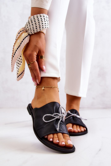 Zapatillas de cuero negras para mujer Zazoo 2659 2