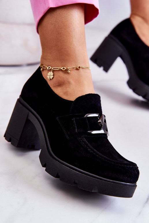 Estilo elegante zapatos con tacones Con decoración oscura de color negro Lemar Harmell Estilo elegante zapatos con tacones Con decoración oscura de color negro Lemar Harmell