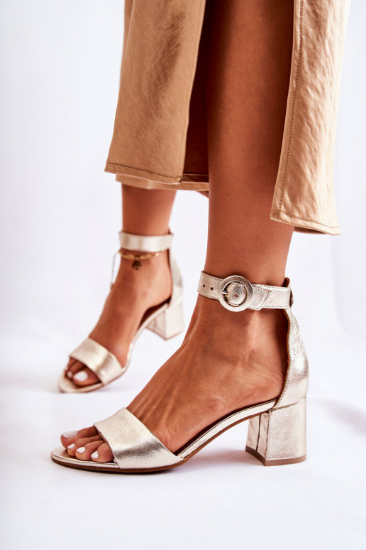 Piel Sandalias de tacón Tiene queciejka 04141-42 color dorado Piel Sandalias de tacón Tiene queciejka 04141-42 color dorado