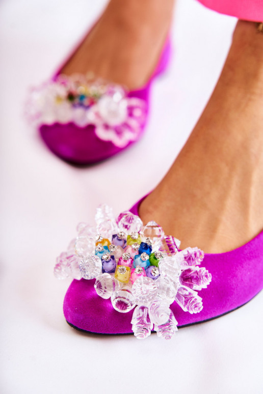 Bailarinas de ante con tacones con adornos Rosa oscuro Elenie Bailarinas de ante con tacones con adornos Rosa oscuro Elenie