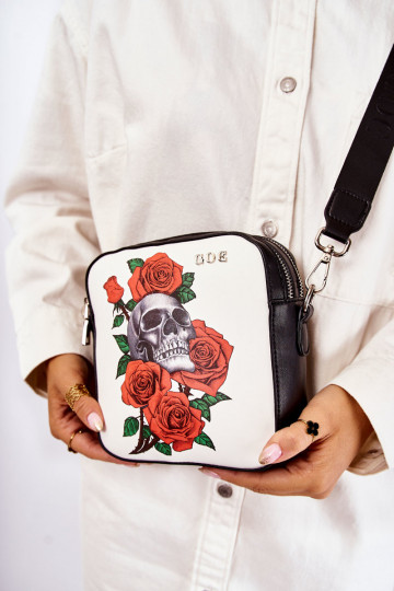 Monedero de cuero Cartero EN Imprimir GOE ZNJ012 Negro y-Blanco