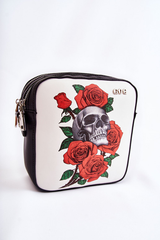 Monedero de cuero Cartero EN Imprimir GOE ZNJ012 Negro y-Blanco