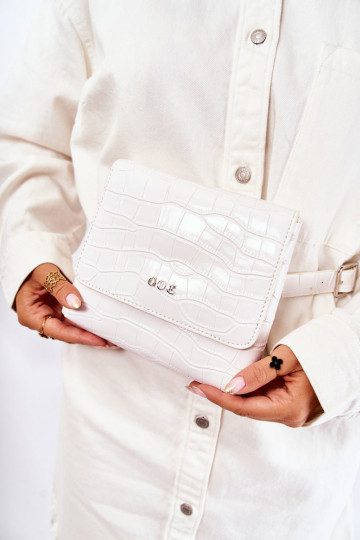 Bolso pequeño de cuero GOE ZNJ035 en color blanco
