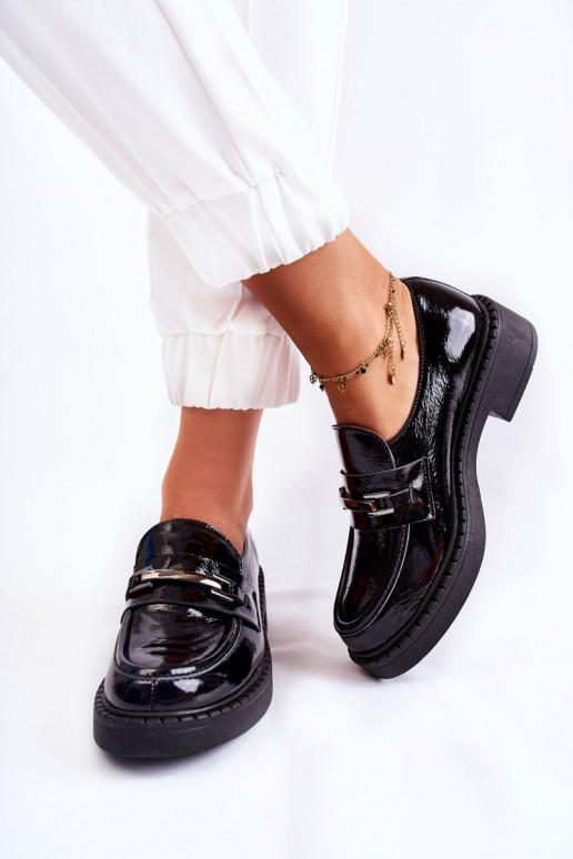 con efecto barniz zapatos Con decoración plateada de color negro Lemar Hestill con efecto barniz zapatos Con decoración plateada de color negro Lemar Hestill