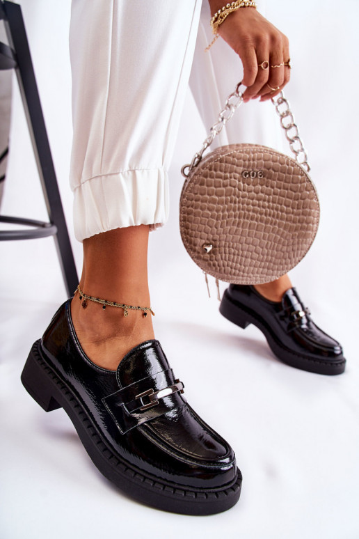 con efecto barniz zapatos Con decoración plateada de color negro Lemar Hestill con efecto barniz zapatos Con decoración plateada de color negro Lemar Hestill