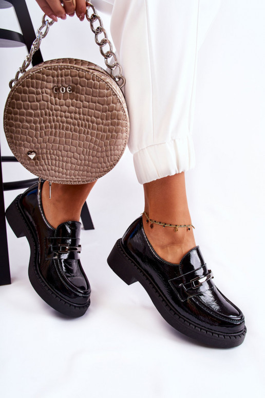 con efecto barniz zapatos Con decoración plateada de color negro Lemar Hestill con efecto barniz zapatos Con decoración plateada de color negro Lemar Hestill