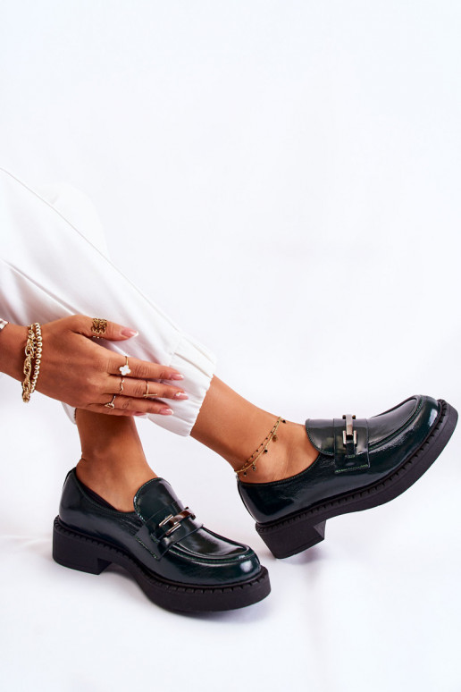 con efecto barniz zapatos Con decoración plateada color verde Lemar Hestill con efecto barniz zapatos Con decoración plateada color verde Lemar Hestill