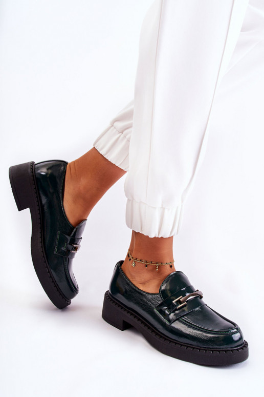 con efecto barniz zapatos Con decoración plateada color verde Lemar Hestill con efecto barniz zapatos Con decoración plateada color verde Lemar Hestill