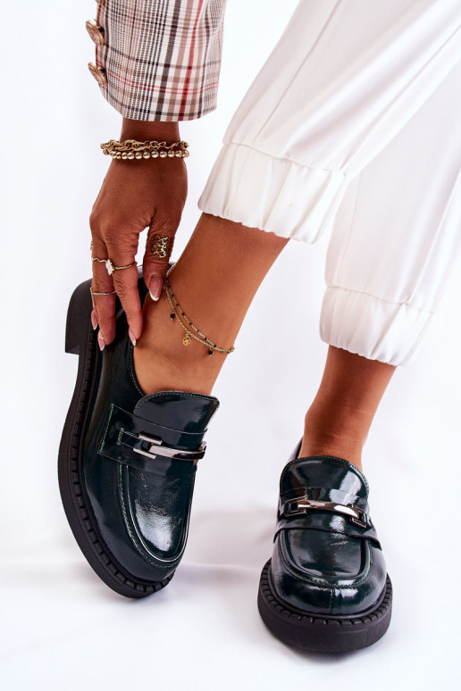 con efecto barniz zapatos Con decoración plateada color verde Lemar Hestill con efecto barniz zapatos Con decoración plateada color verde Lemar Hestill