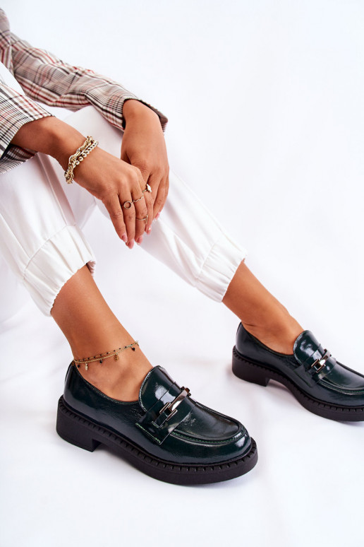 con efecto barniz zapatos Con decoración plateada color verde Lemar Hestill con efecto barniz zapatos Con decoración plateada color verde Lemar Hestill