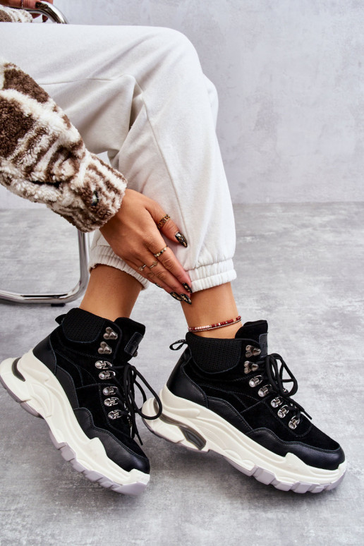 Femenino Alto zapatillas GOE KK2N4098 de color negro