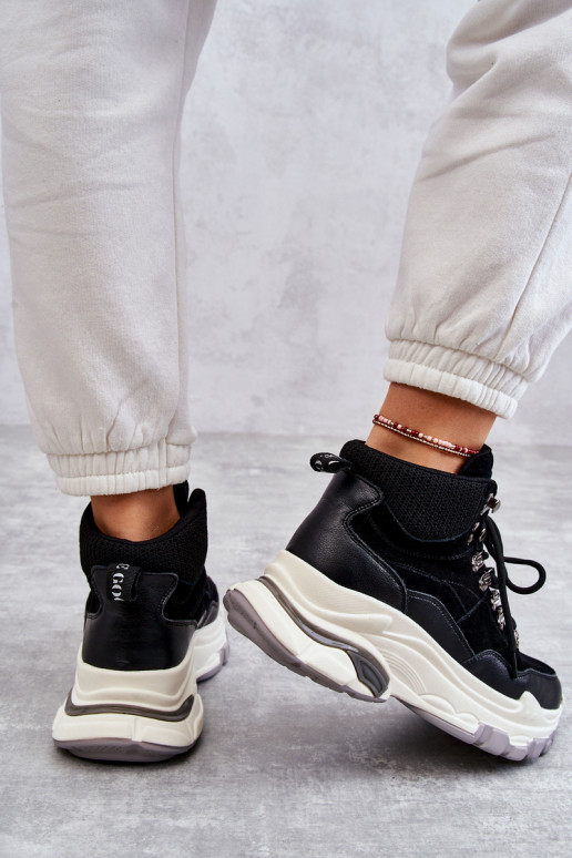 Femenino Alto zapatillas GOE KK2N4098 de color negro