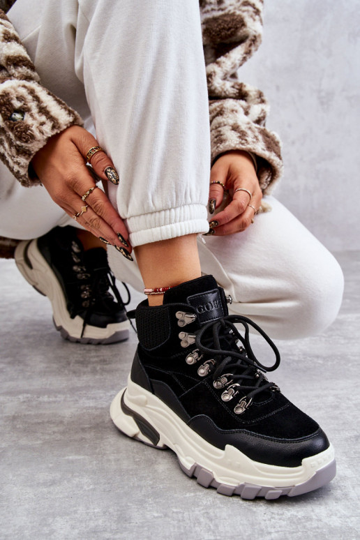 Femenino Alto zapatillas GOE KK2N4098 de color negro