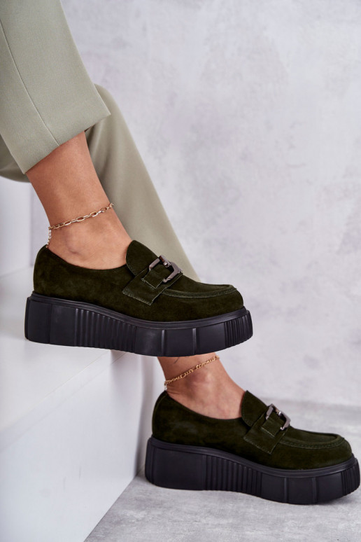 De moda de gamuza zapatos con una plataforma de color caqui Lemar Tiene quersol De moda de gamuza zapatos con una plataforma de color caqui Lemar Tiene quersol