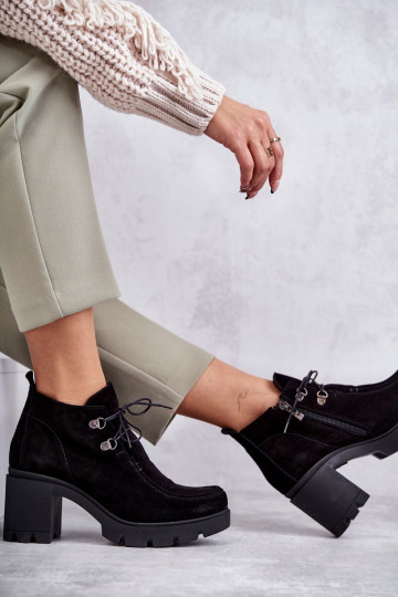 Femenino Zapatos de gamuza con correas de color negro Lemar Tiene querianne