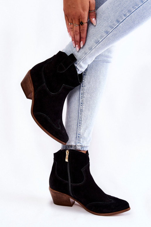 Femenino Botas con narices puntiagudas LeAski Shoes 3236 de color negro