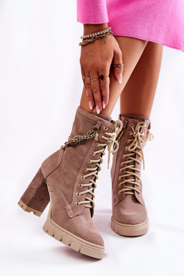 Zapatos de gamuza con cordones LeAski Shoes 3244/G beige