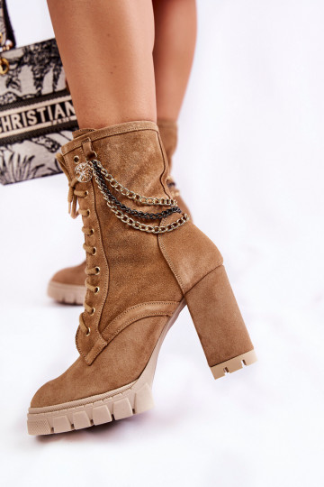 Zapatos de gamuza con cordones LeAski Shoes 3244/G beige 2