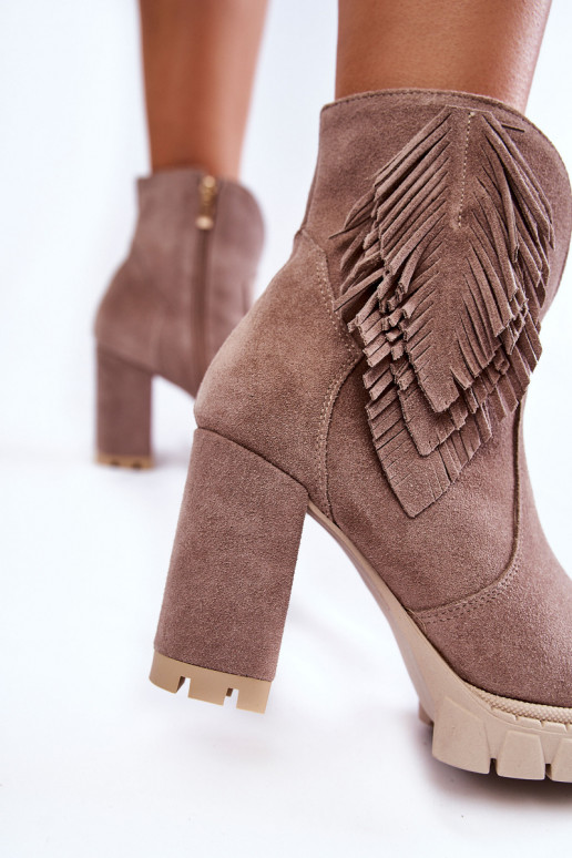 Zapatos de gamuza con una plataforma LeAski Shoes 3251 color capuchino Zapatos de gamuza con una plataforma LeAski Shoes 3251 color capuchino