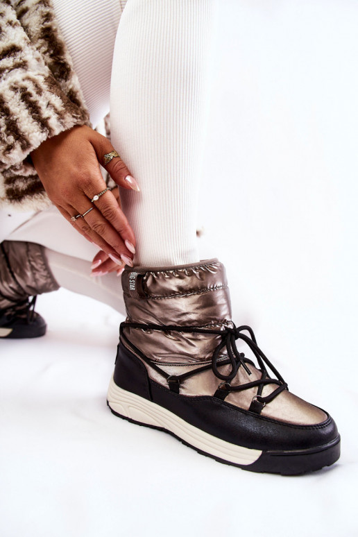 Femenino Botas de nieve Memory Foam Big Star KK274275 gris-de color negro Femenino Botas de nieve Memory Foam Big Star KK274275 gris-de color negro