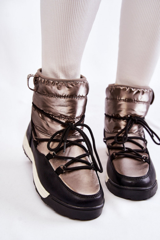 Femenino Botas de nieve Memory Foam Big Star KK274275 gris-de color negro Femenino Botas de nieve Memory Foam Big Star KK274275 gris-de color negro